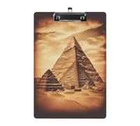 Vintage Great Egyptian Pyramid Clipboard Colorful Sturdy Acrylic Clipboard Decorative Clip Board with Metal Clip Cute Plastic Clipboards A4 for Nurses Office（Standard Size 8.5" X 12.5"）