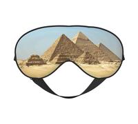 Vintage Great Egyptian Pyramid Double-Sided Silk Sleep Mask, Adjustable Light Blocking Eye Mask for Travel, Men & Women, Soft Comfortable Blindfold 20x10cm