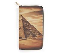 Vintage Great Egyptian Pyramid Leather Wallet, Bifold Stylish Wallets, Credit Card Holder for Passport Covers, Purse Passport Bag for Men Women