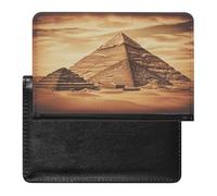 Vintage Great Egyptian Pyramid Passport Holder Cover Passport Cover Protector Essentials with Credit Card Slots Slim Travel Wallet Covers Documents Organizer Protector for Man&Women