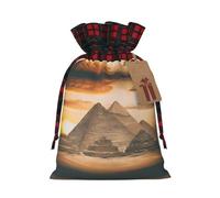 Vintage Great Egyptian Pyramid S Christmas drawstring gift bags printed flower-strap gift bags perfect for birthdays and holiday parties