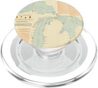 Vintage Great Lakes Shipwrecks Map (1894) PopSockets PopGrip for MagSafe