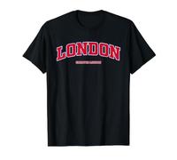 Vintage Greater London Red Blue Varsity Style Design Value Graphic T-Shirt, Men, Black, M