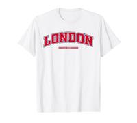 Vintage Greater London Red Blue Varsity Style Design Value Graphic T-Shirt, Men, White, S