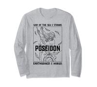 Vintage Greek Mythology God Of The Sea Poseidon Long Sleeve T-Shirt