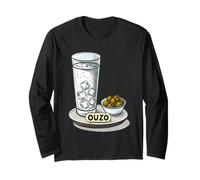 Vintage Greek Ouzo Drink and Olives Long Sleeve T-Shirt