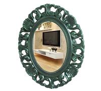 Vintage Green Baroque Makeup Mirror 49x61 cm - Rustic Antique Wall Decor for Bathroom Tabletop Vanity Mirror Elegant Home Decoration Classic Style