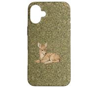 Vintage Green Deer Retro Fawn Woodland Botanical Art Case for iPhone 16 Plus