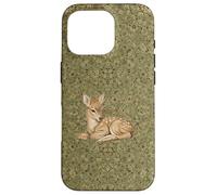 Vintage Green Deer Retro Fawn Woodland Botanical Art Case for iPhone 16 Pro