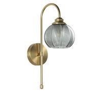 Vintage Green Glass Wall Light Brushed Brass Wall Sconce Large Globe Wall Sconce Gold Long Swing Arm Wall Lamp Mid Century Modern Wall Lights Unique Bathroom Wall Lamps