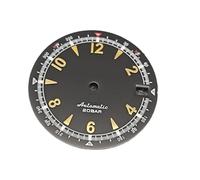 Vintage Green Literal Watch Dial 28.5mm Luminous Face Accessories for NH35/4R35 Movement(Black Glod)