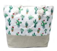 Vintage Green Mini Cactus Rope Handle Tote