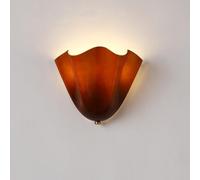 Vintage Green Ripple Glass Wall Sconce - Modern 2-light Hardwired Fixture For Living Room, Hallway, Bedroom, Hotel Decor Amber