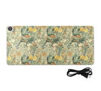 Vintage Green Succulent Plants Heated PU Mouse Pad 31.5 x 13 in Hand Warmer Top Mat for Computer Table Gaming,Writing