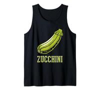 Vintage Green Zucchini Illustration Design Tank Top