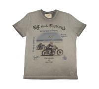 Vintage Grey Short Sleeve T-shirt- male- Bob- T-Shirts- Gray- M- Tops M