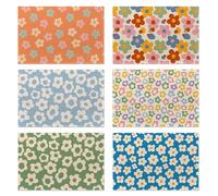 Vintage Groovy Flowers Placemats Set of 6,Table Mats Non-Slip Heat Resistant Washable Placemat for Party Kitchen Dining Table Decoration Indoor Outdoor
