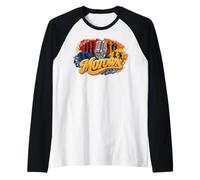 Vintage Groovy Motown Music Watercolor Art Graphic Raglan Baseball Tee