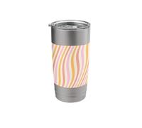 Vintage Groovy Pastel Waves Pattern 60s 70s 80s Retro Stainless Steel Insulated Tumbler