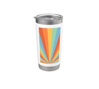 Vintage Groovy Rainbow Rays Pattern 60s 70s 80s Retro Stainless Steel Insulated Tumbler