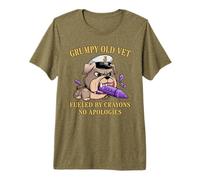 Vintage Grumpy Old Vet Crayons Fueled NO Apologies DD-214 Premium T-Shirt