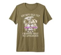 Vintage Grumpy Old Vet Crayons ONLY NO Apologies Jarhead Premium T-Shirt