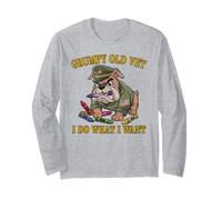 Vintage Grumpy Old Vet DO What Want Eat Crayons Eater Long Sleeve T-Shirt