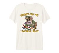 Vintage Grumpy Old Vet DO What Want Eat Crayons Eater Premium T-Shirt