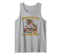 Vintage Grumpy Old Vet DO What Want Eat Crayons Eater Tank Top