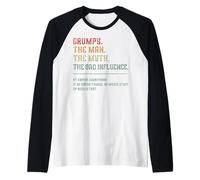 Vintage Grumpy The Man The Myth The Bad Influence Vintage Raglan Baseball Tee