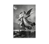 Vintage Guardian Angel Poster - Retro Angel & Child Print - Spiritual Art - Gift for Men & Women - Religious Christian Decor for Living Room, Bedroom Or Dorm 20x30inch(50x75cm)