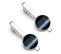 Vintage Guatemala Guatemalans And America Flag Flag Theme Tie Clip for Men,Round Tie Bar Clips And Cufflinks Set for Luxury Clothing Accessories 2 Pcs&-1&-8