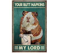 Vintage Guinea Pig Your Napkins Retro Tin Sign, Bathroom Decoration for Bars, Restaurants, Cafes and Bars, Nice Sign 6x8 inches New Year, Metal Sign