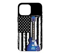 Vintage Guitar - American US Flag Electric Guitar Player Case for iPhone 16 Pro Max