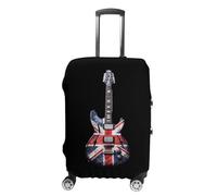 Vintage Guitar British Jack Union Flag Travel Luggage Cover Washable Anti-Scratch Baggage Suitcase Protector M