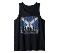 Vintage Guitar Scottish Flag Rock Guitarist Tank Top
