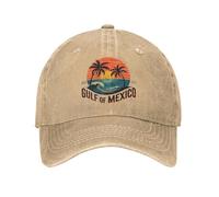 Vintage Gulf of Mexico Retro Beach Sunset Ocean Baseball Cap Unisex Denim Snapback Hat Outdoor Travel Adjustable Fit Hats Cap