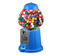 Vintage Gumball Machine - 11-Inch Retro-Style, Coin-Operated Cast Metal Vending Machine with Glass Globe and Free Spin by Great Northern Popcorn (Blue)