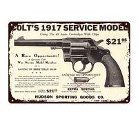 Vintage Gun Metal Signs Colt's 1917 Service Model Military Poster Wall Decor Art Gift Retro Tin Sign for Bars Clubs Garage Man Cave Pub, 8x12 inch