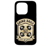Vintage Gym Quote Grind Daily Powerlifting Workout Graphic Case for iPhone 15 Pro