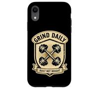 Vintage Gym Quote Grind Daily Powerlifting Workout Graphic Case for iPhone XR