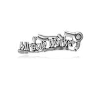 Vintage Hair Dresser Brooch for Women Men Funny Unique Comb Hair Dryer Lapel Pins for Hat Bag Suit Tie Clothes Corsage Accessories Beauty Salon Manicurist Jewelry (Silver)