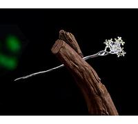 Vintage Hair Sticks Crystal Hairpin, S925 Silver Chinese Hair Chopsticks, Ornate Clear Cherry Branch Hair Sticks for Buns, Gold Plated Hair Bun Eternal Jewelry for Bride Women Girl