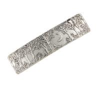 Vintage Hairpin Silver Alloy Nature Moon Clip for Women | Retro Styling Aid, Secure Hold for Wavy Hair, Daily Wear and School Use, Simple Elegant Look