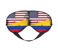 Vintage Half Colombian Colombia Half American Flag Eye Mask Sleep Mask Light BlockBlindfold Night Eyes Cover Soft Pressure-Free Eyeshade with Elastic Strap for Travel Office Nap Yoga
