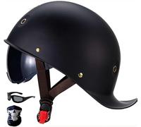 Vintage Half Hel-Met Baseball Cap German Style Motorbike Hel-Met Half Skull Cap Cool Open-Face, DOT Approved Low Profile Moped Cruiser Scooter Hel-Met A3,M/(55~57cm)