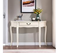 Vintage Half-Moon Console Table with Drawer, Decorative Entryway Table for Hallway, Living Room, Bedroom, Foyer, Stair Corner