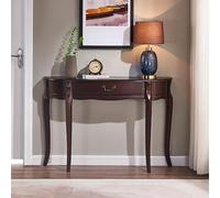 Vintage Half-Moon Console Table with Drawer, Decorative Entryway Table for Hallway, Living Room, Bedroom, Foyer, Stair Corner