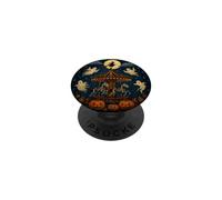 Vintage Halloween Carousel Witch Skeleton Horse Ghosts Moon PopSockets Adhesive PopGrip