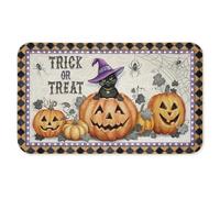 Vintage Halloween Cat & Pumpkins Anti-Fatigue Floor Mat, Ergonomic Cushioned Kitchen & Standing Mat with Non-Slip Backing, Eco-Friendly Comfort Mat, Design by Chad Barrett, 30"x18"